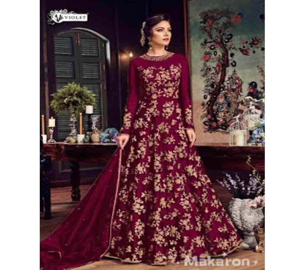 Unstitched Computer Embroidery Indian Weightless Georgette Gown 