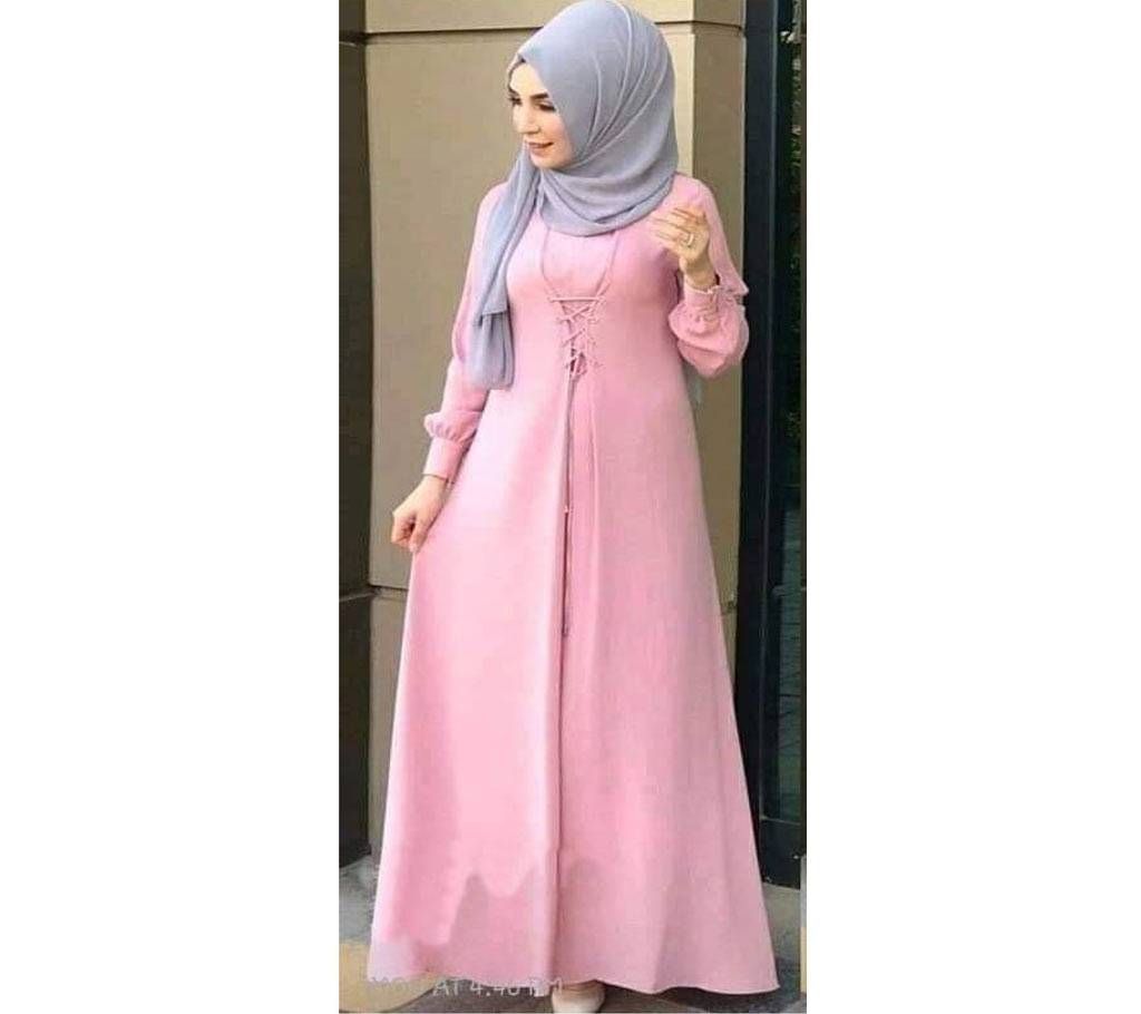Baby Pink Georgette Borka For Women