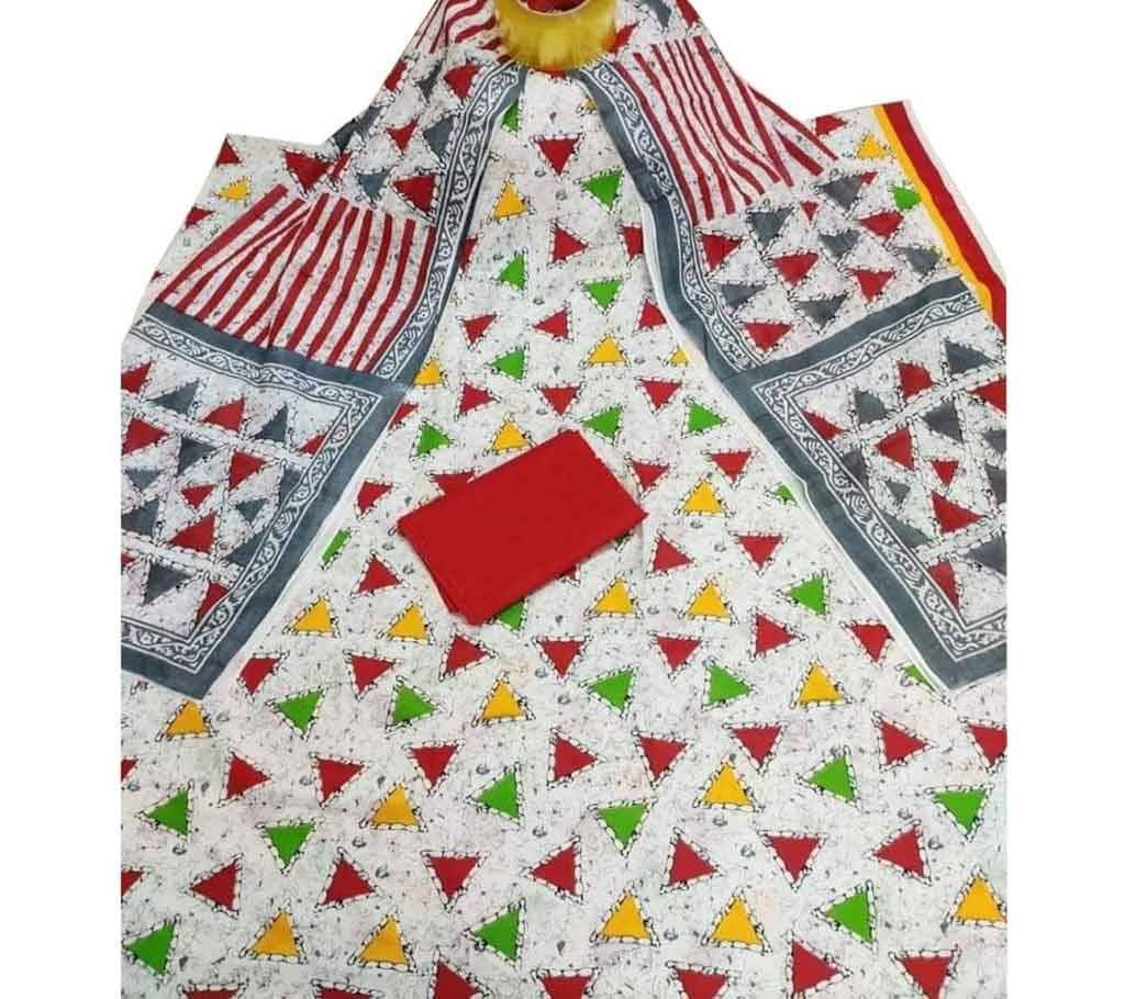 Latest white,red and Multi color Screen Printed 3 piece Salwar Kameez for Women
