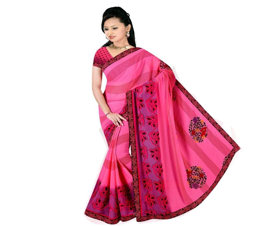 Indian Pink Silk Printed saree For women (Copy)