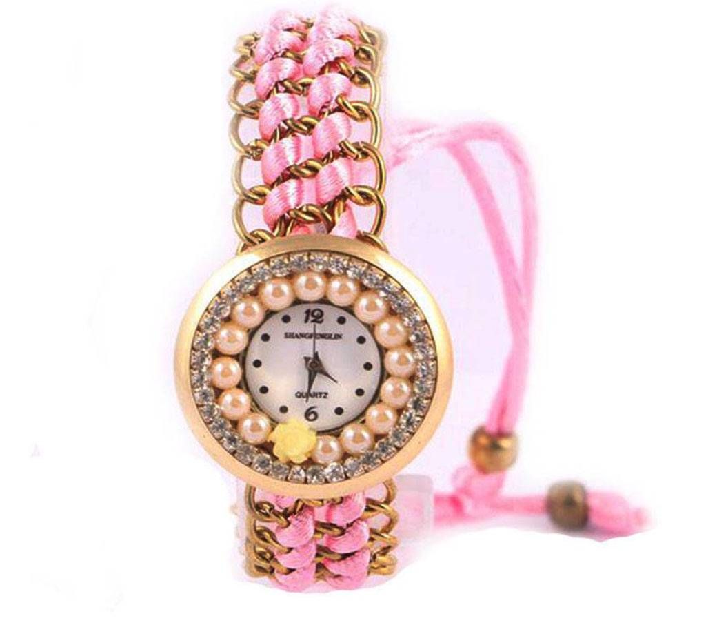 Ladies Bracelet type wrist Watch-Pink