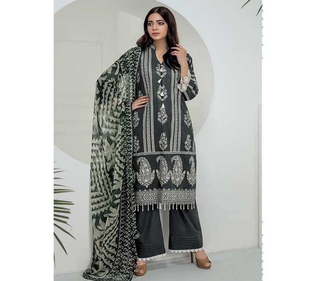 Chikankari Collection Unstitched Cotton 3Pcs-073