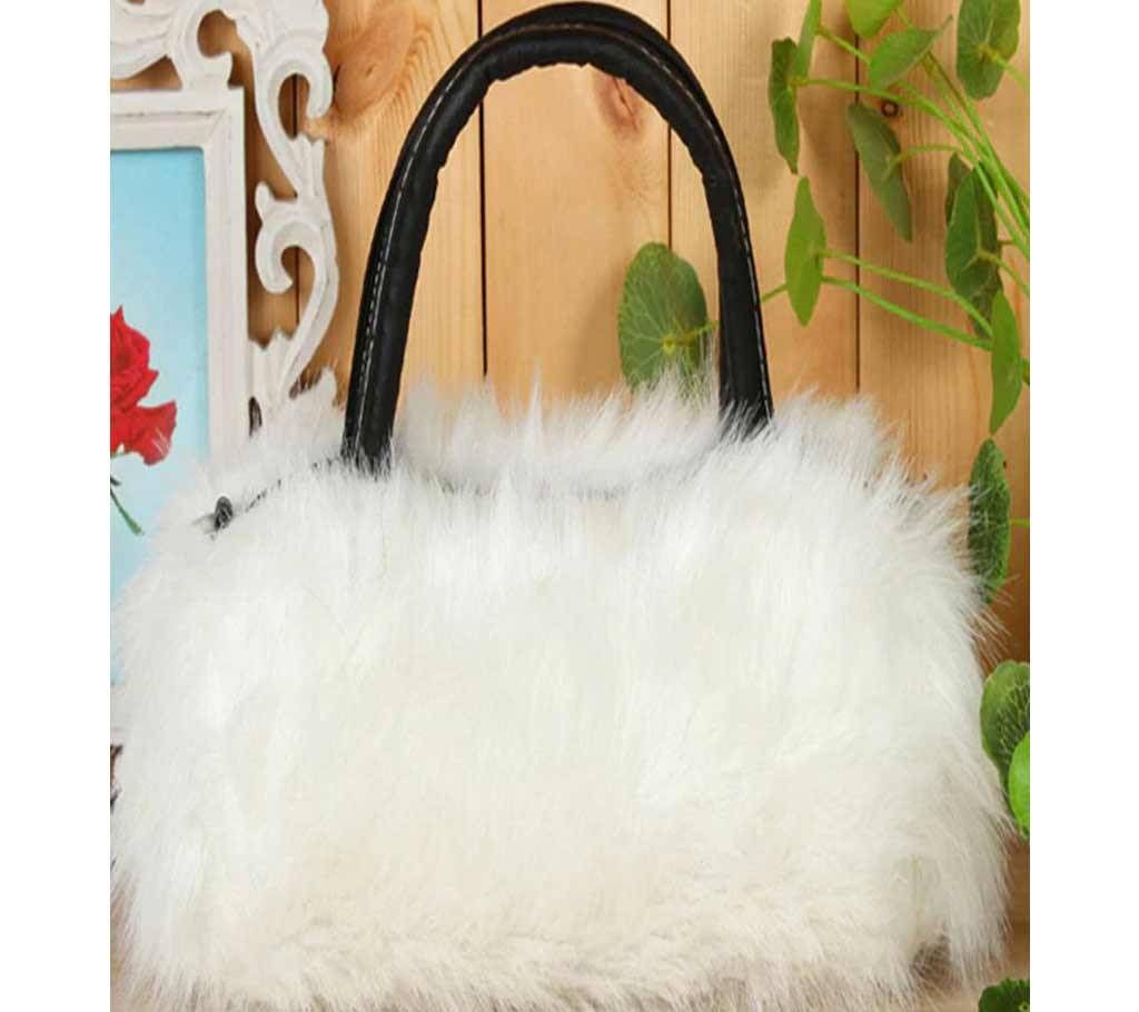 Ladies PU Leather & Faux Fur Handbag