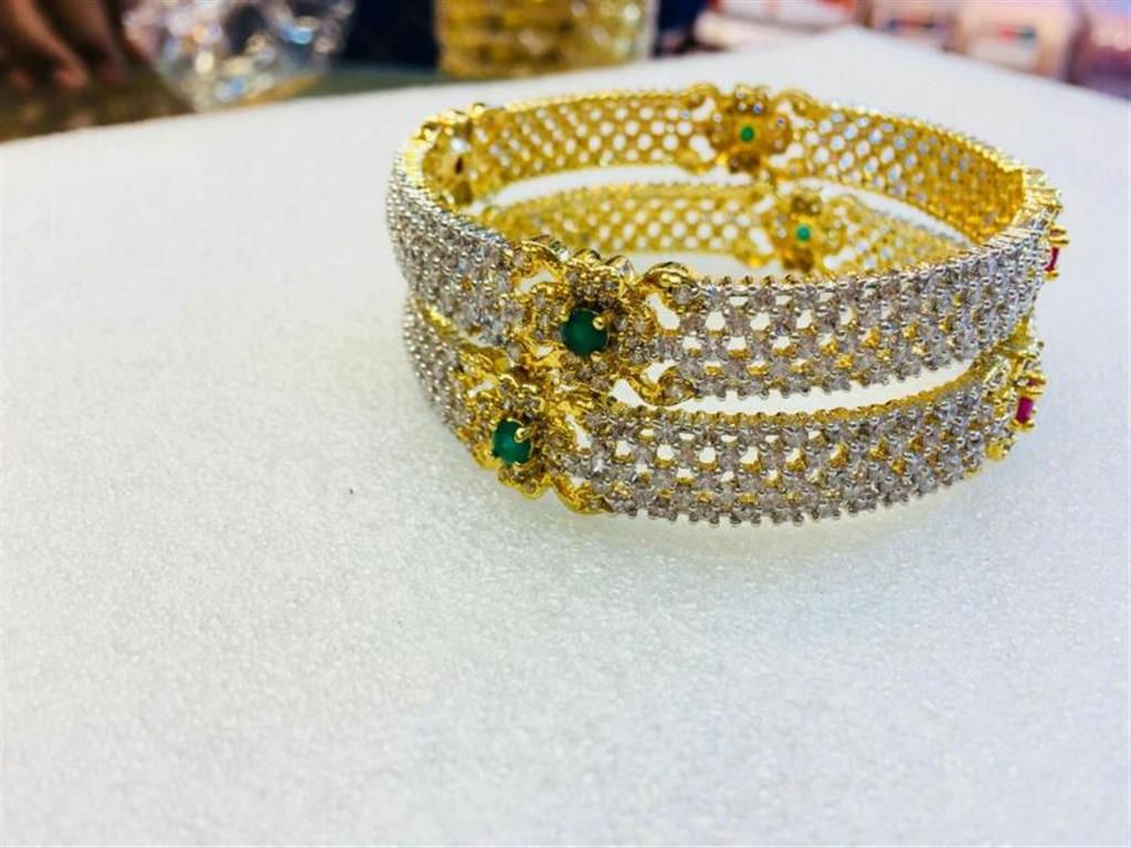 Indian Gold Plated Stone Setting Bangles