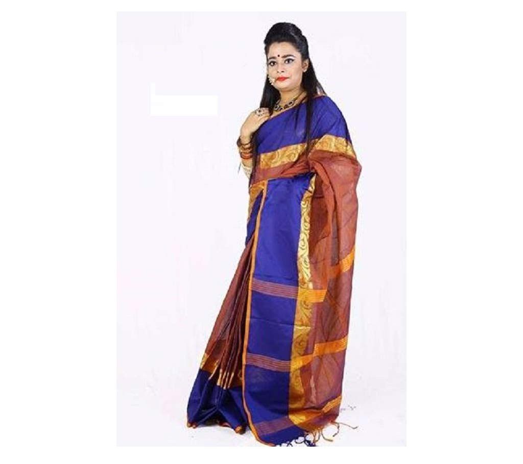 Blue color cotton sharee
