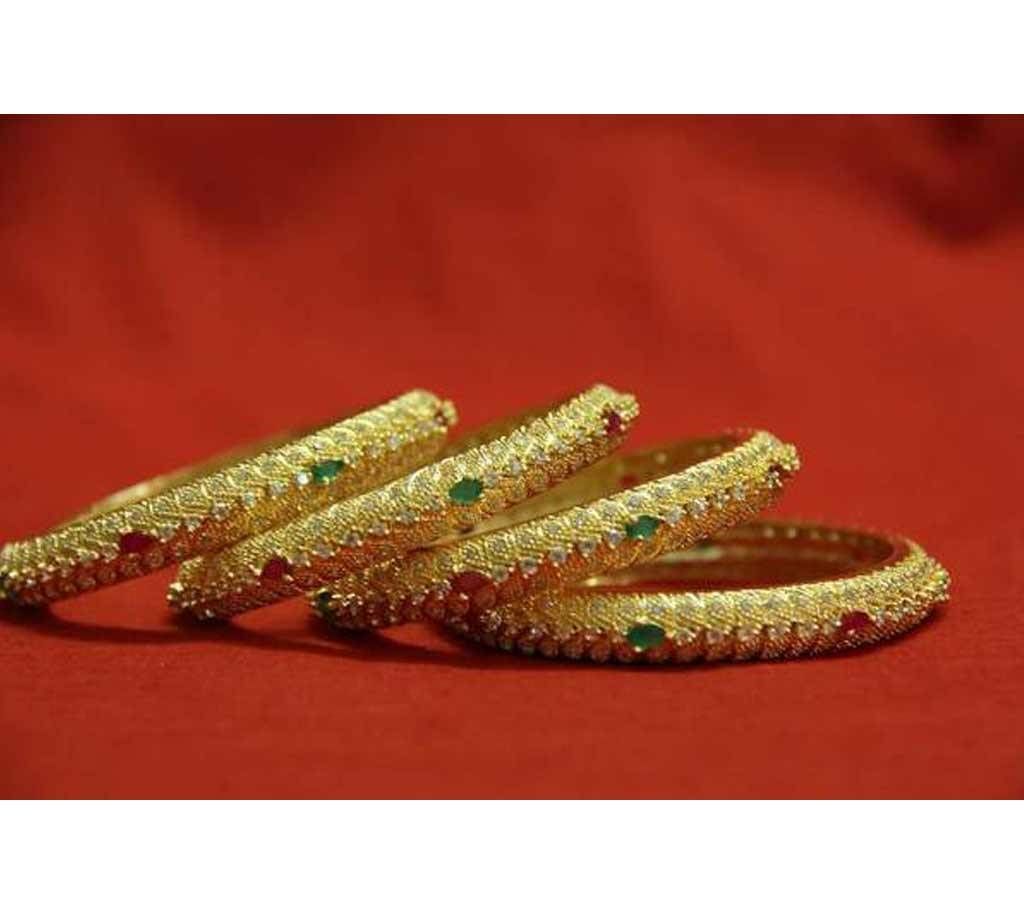 4 pcs diamond cut bangles