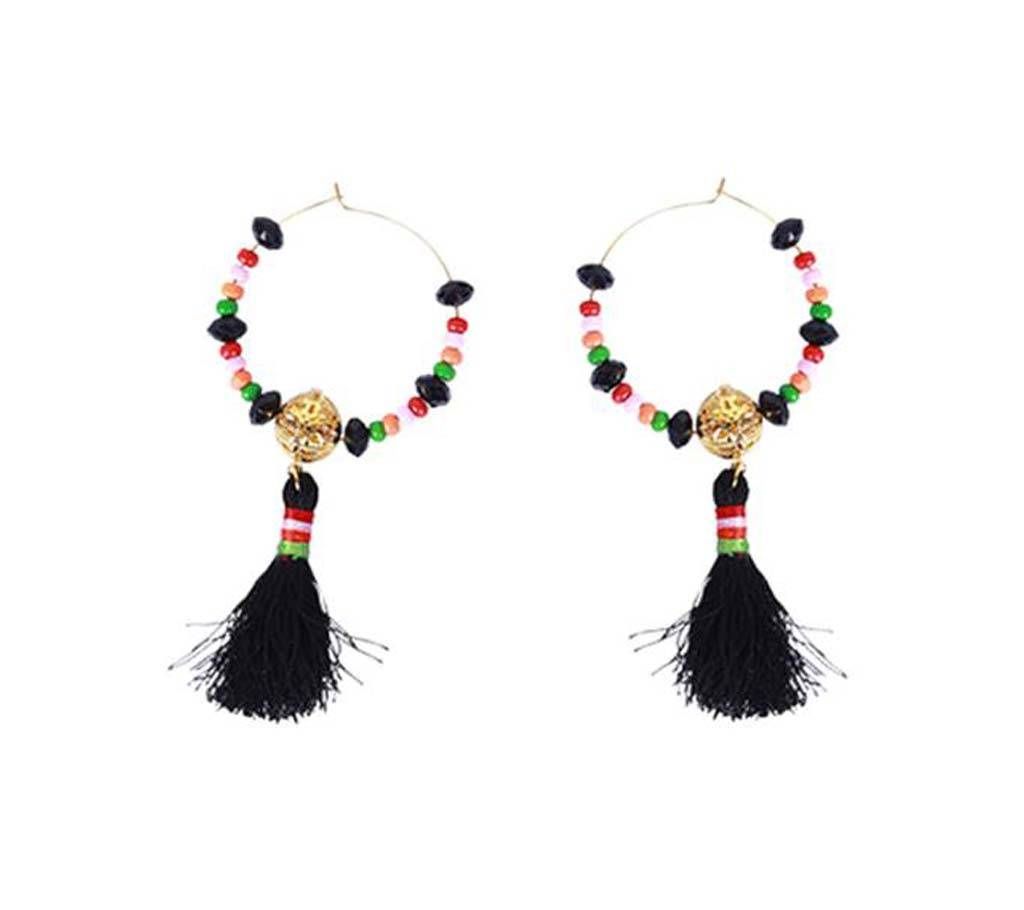 Black tassel earring