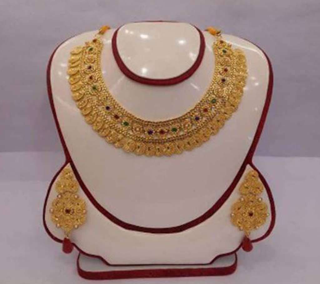 Gold Plated Necklace With Matching Earring