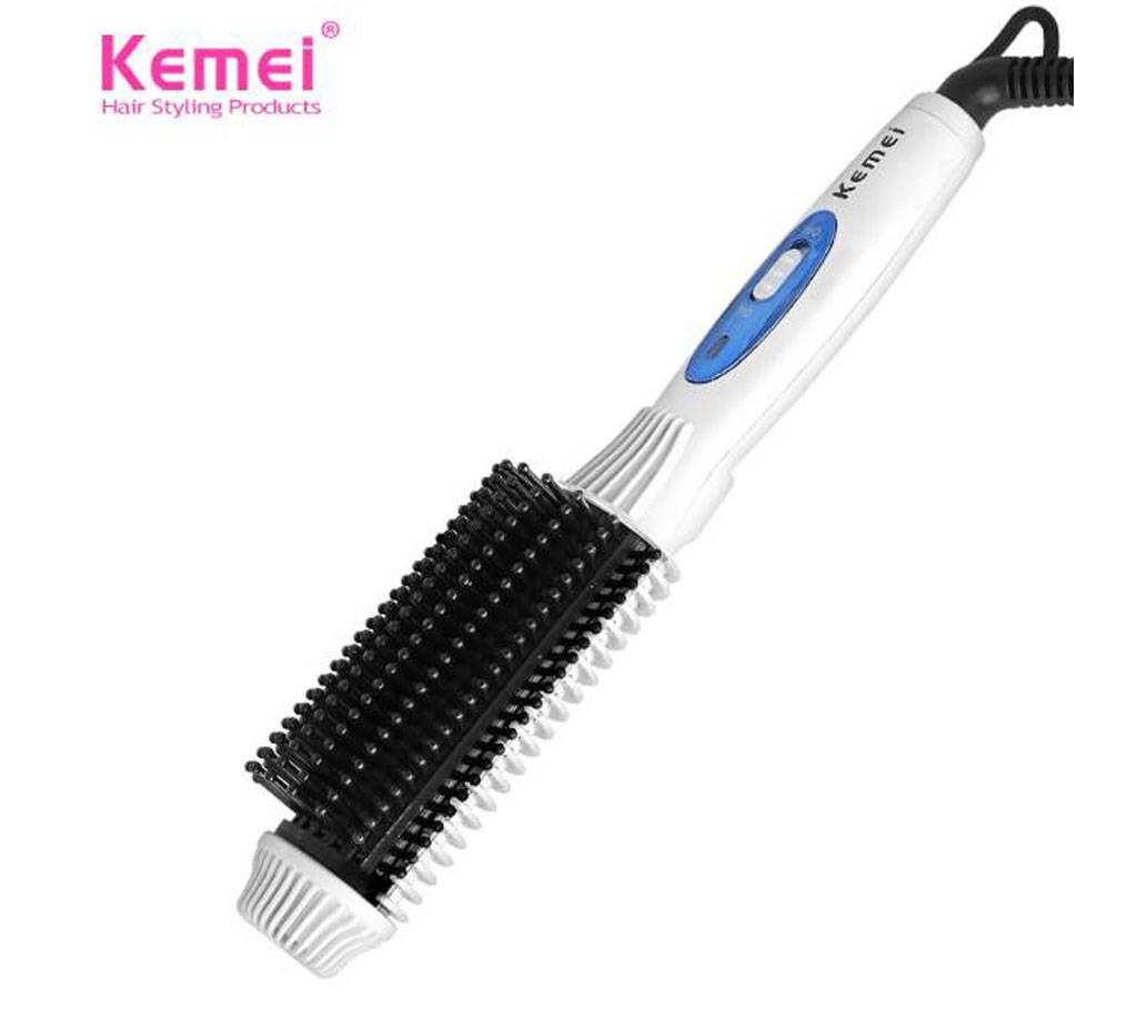 Kemei KM-8110 (2 In 1) Hair Straightner & Brush