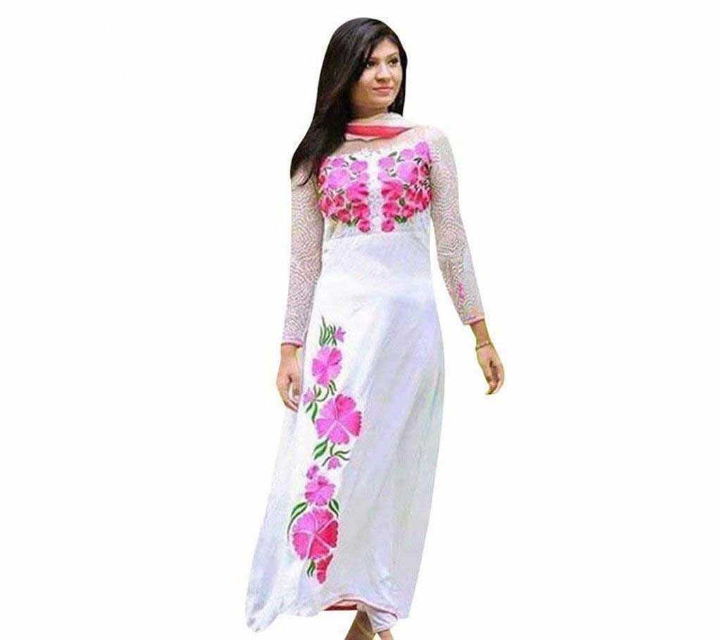 Block printed cotton unstitched three piece