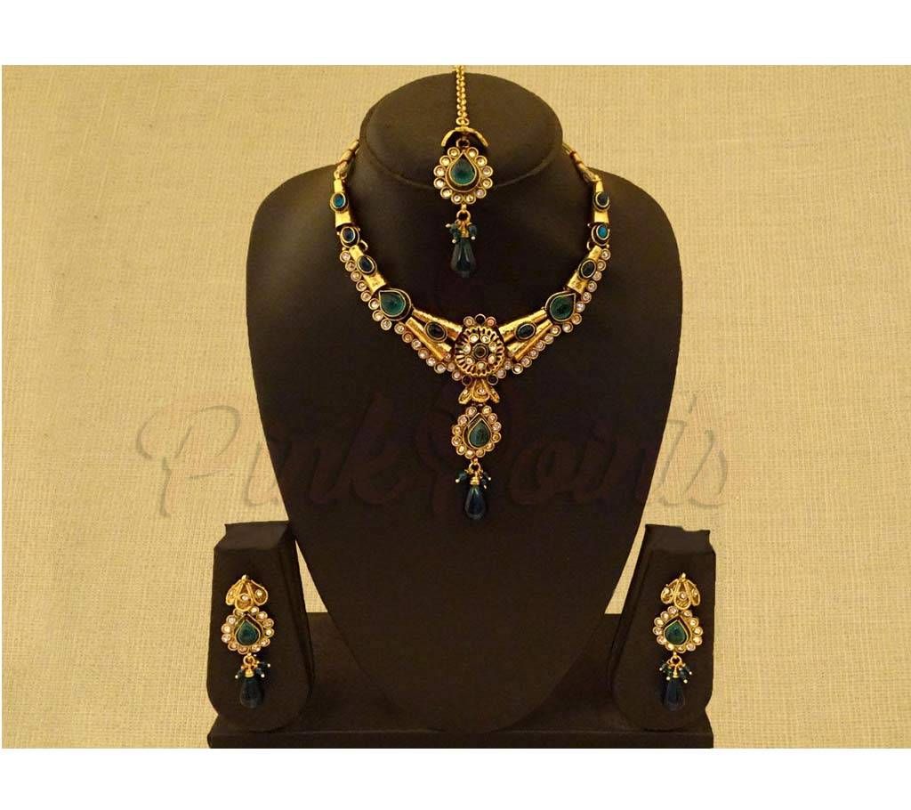 Paan Stone Strong Base Antique Necklace (by Pink Point - NS-3650-80)