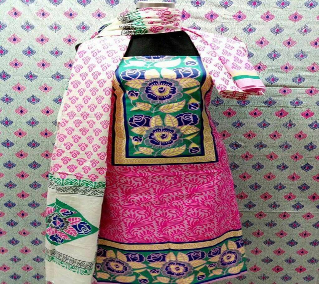 Unstitched Skin Print Cotton Three Pcs
