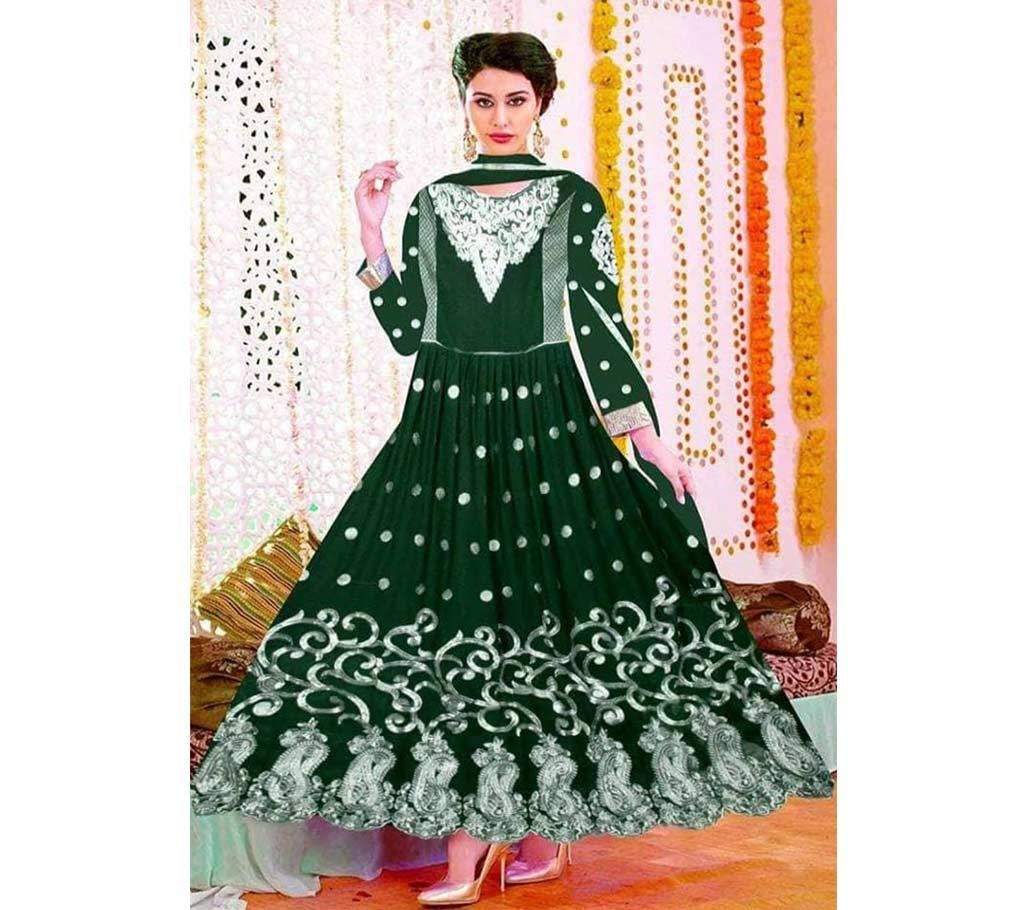 Unstitched Green Georgette Gown