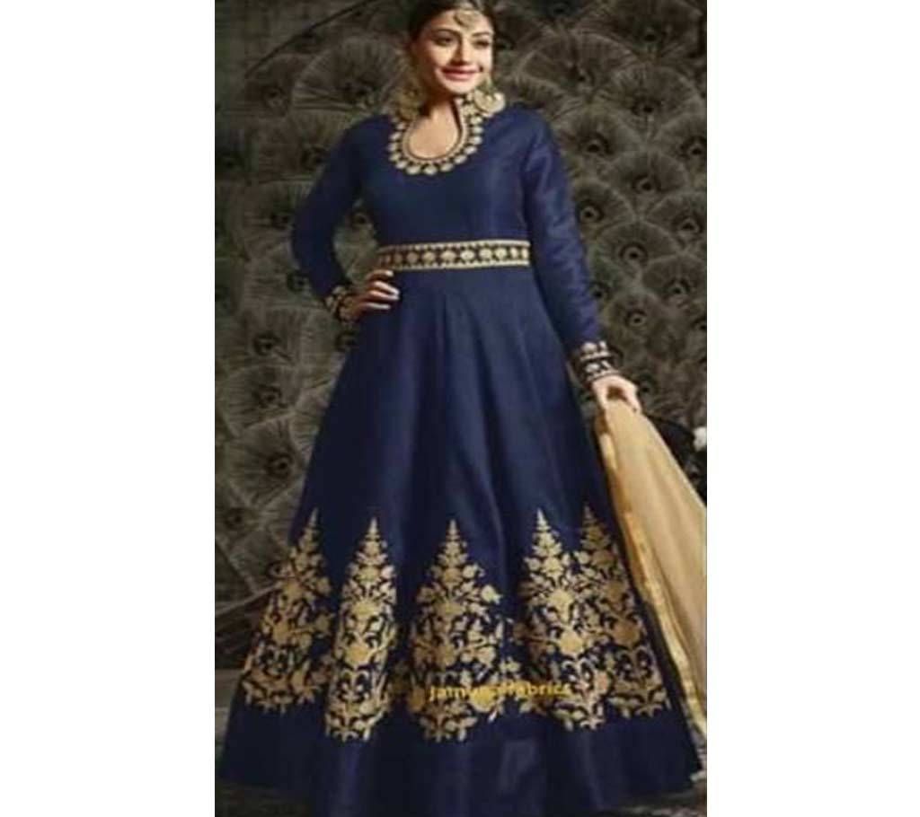 Semi Stitched Indian Georgette With Embroidery Gown - Copy