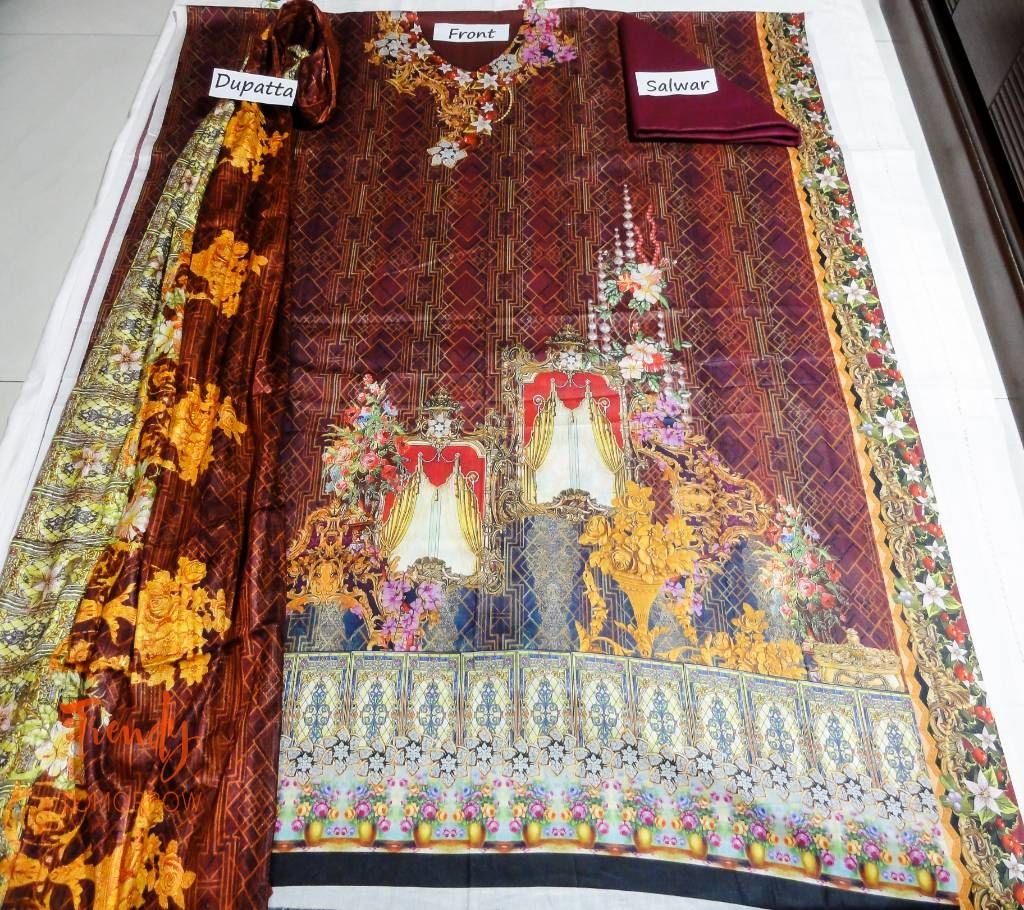 Unstitched Pakistani Digital Print Lawn Salwar Kamiz
