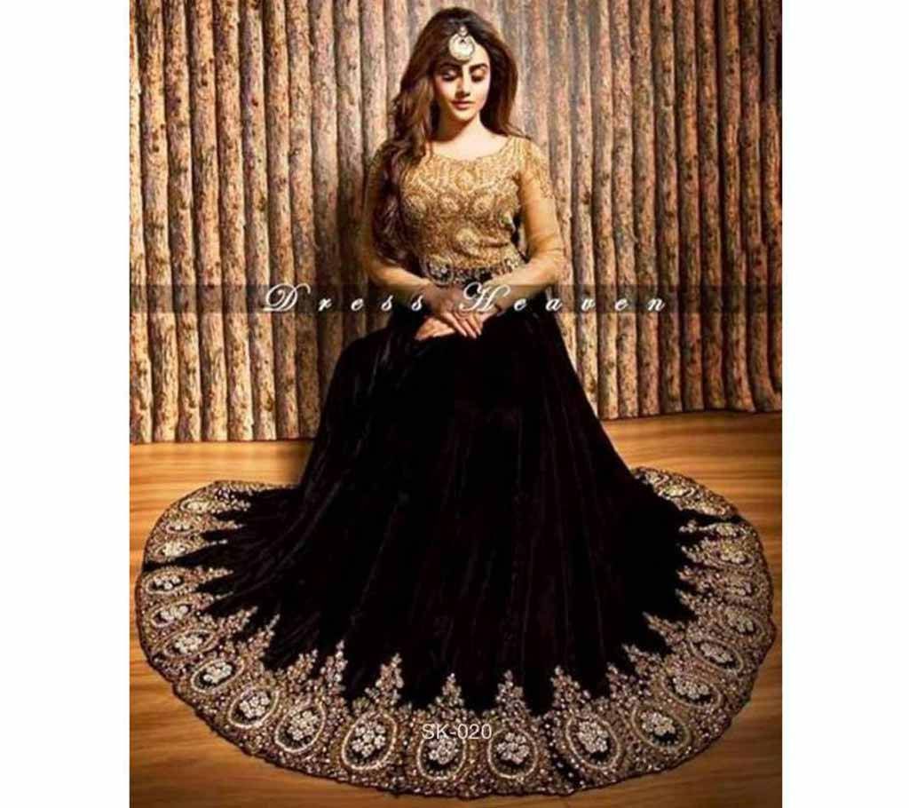 Semi Stitched Gorgeous Embroidery Georgette Anarkoli Dress  Copy