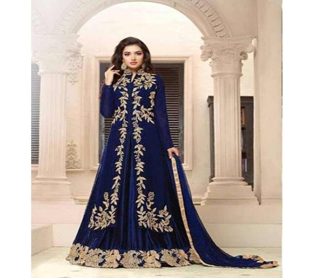 Semi Stitched Gorgeous Embroidery Georgette Lehenga rp 86navy Copy