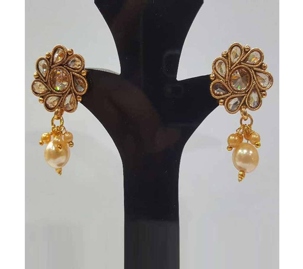 Goldplated Stone Setting Earring