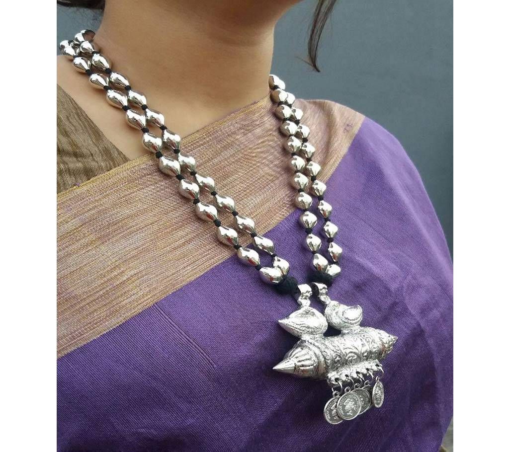 Two Layer Long German Silver Neck less
