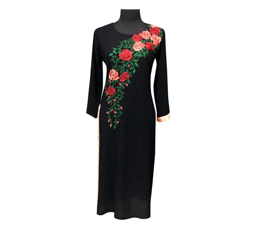 Unstitched georgette embroidery three piece 