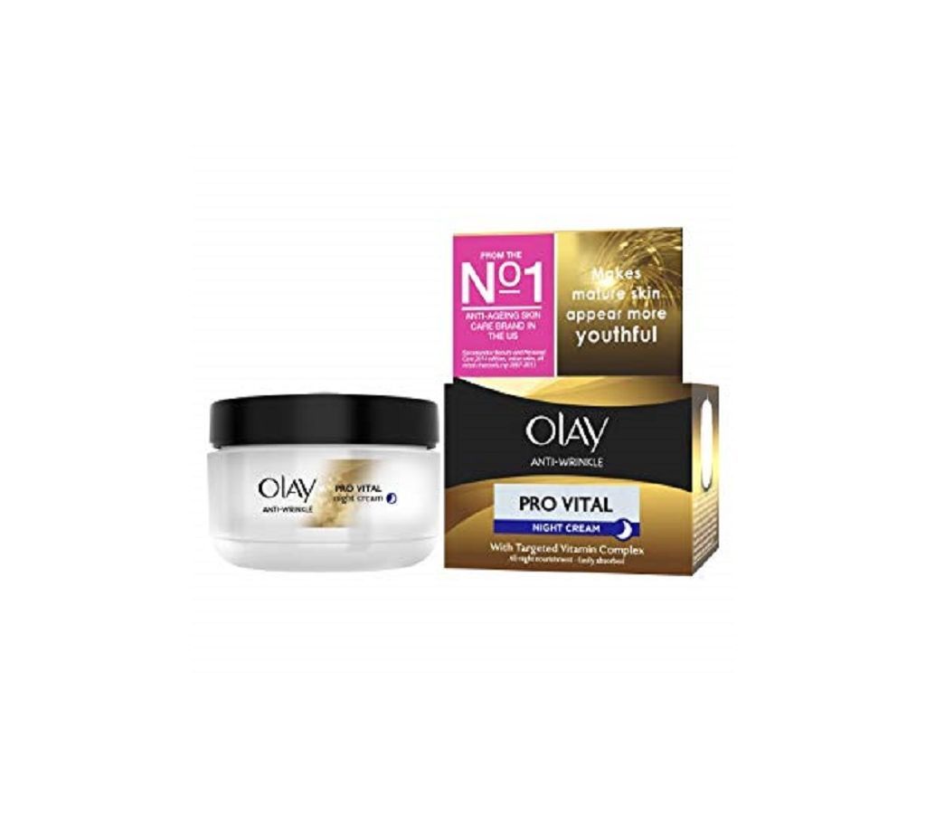 Olay Anti-Wrinkle Pro Vital Anti-Ageing Moisturiser Night Cream SPF 15, 50 ml UK