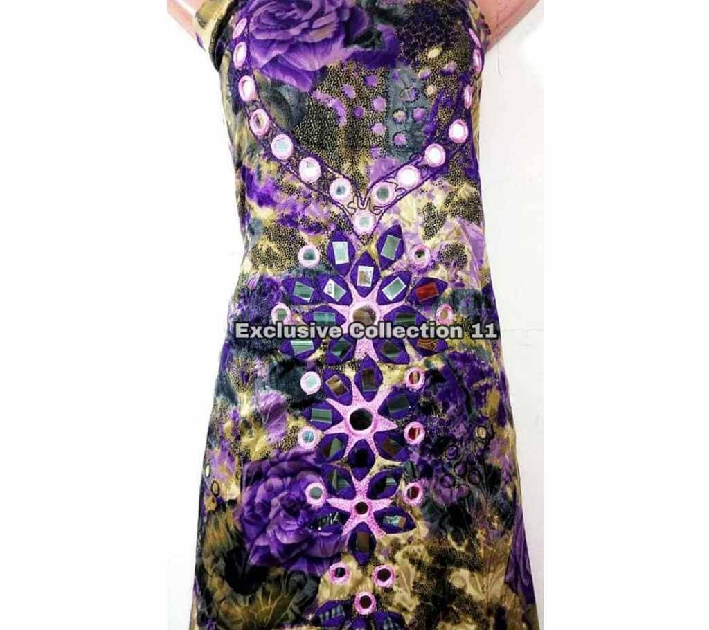 Unstitched Mirror Work Georgette 