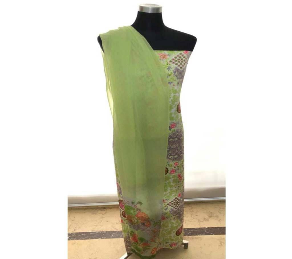 Digital Rishika Silk catalog 4 3 Lime Green and Design in Body with Lime green Dupatta 3 piece