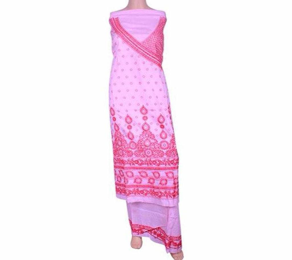 Hand embroidery unstitched cotton one pc 