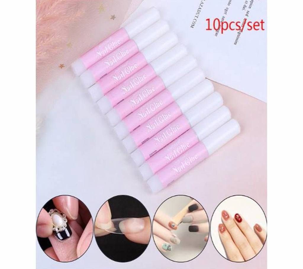 10Pcs/Set False Nail Extension Glue Art Decorate Nail Accessories
