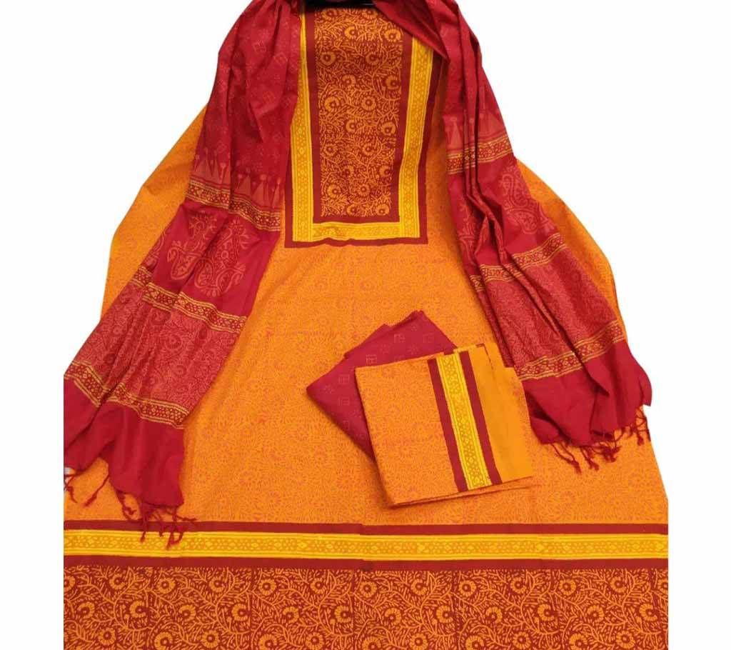 Unstitched Block Printed Cotton Salwar kameez st-13