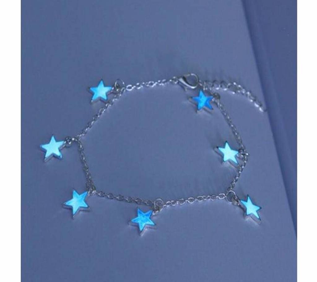 Glow in Night Blue Star Tassel Fluorescent Anklets