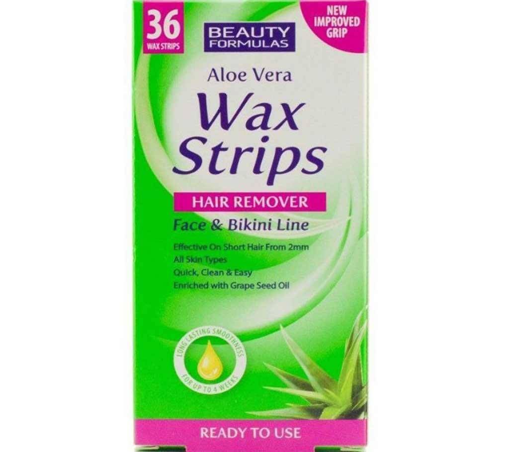 Beauty Formulas aloe vera wax strips-36pcs-Uk