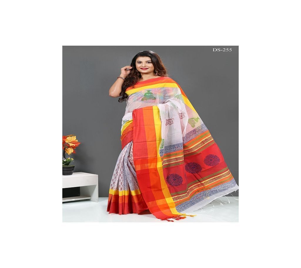 Orange and Yellow Paar Silk Butick Sharee