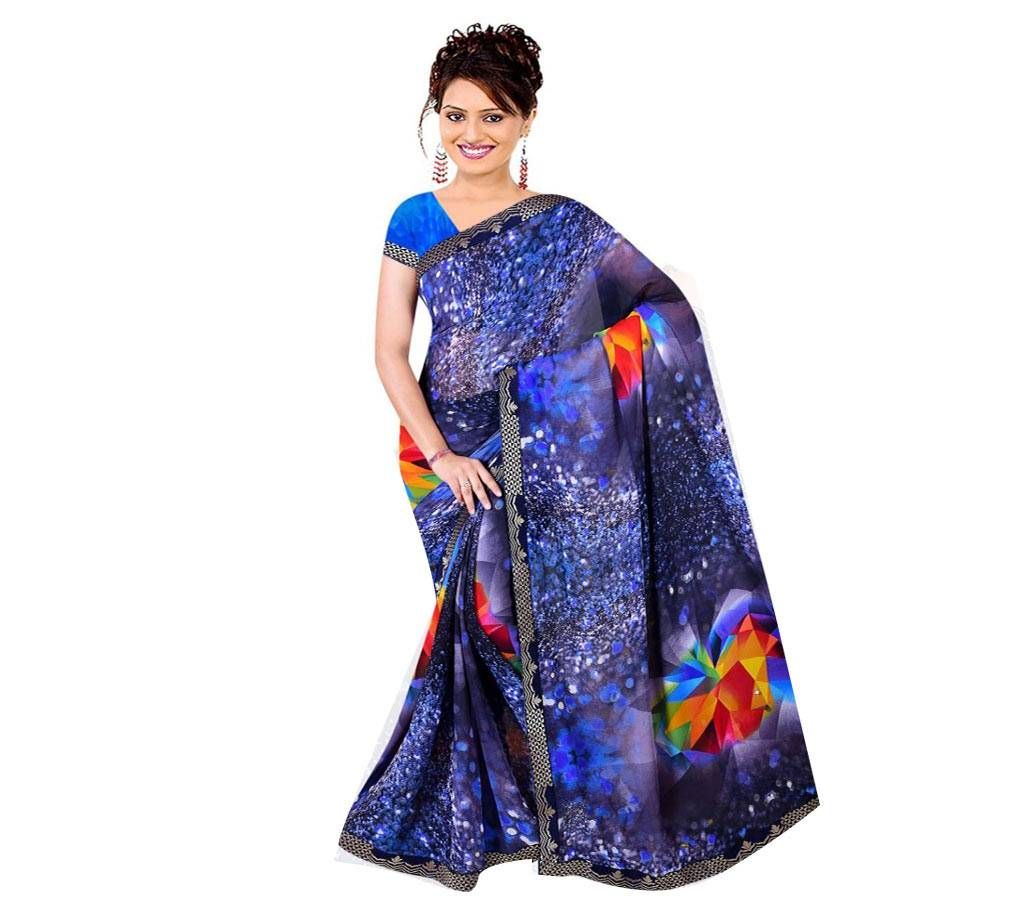 Indian Blue Silk Printed saree For women (Copy)