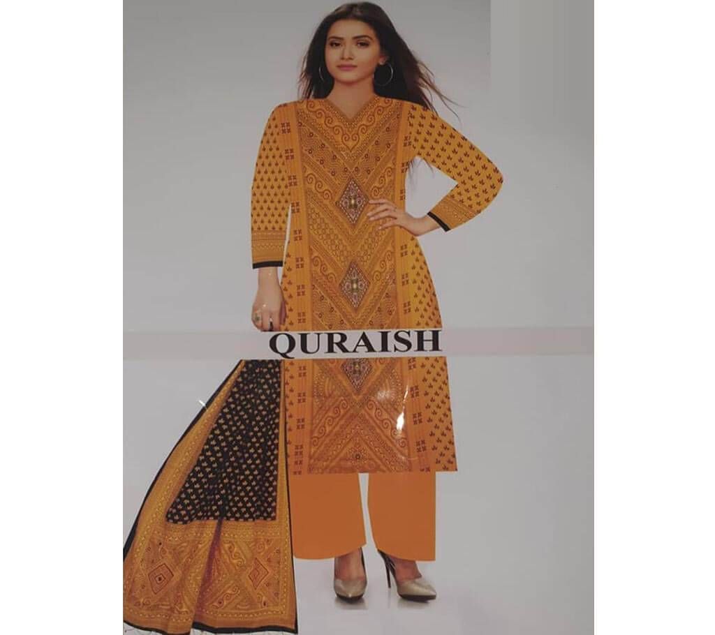 Joypuri Unstitched cotton three peice