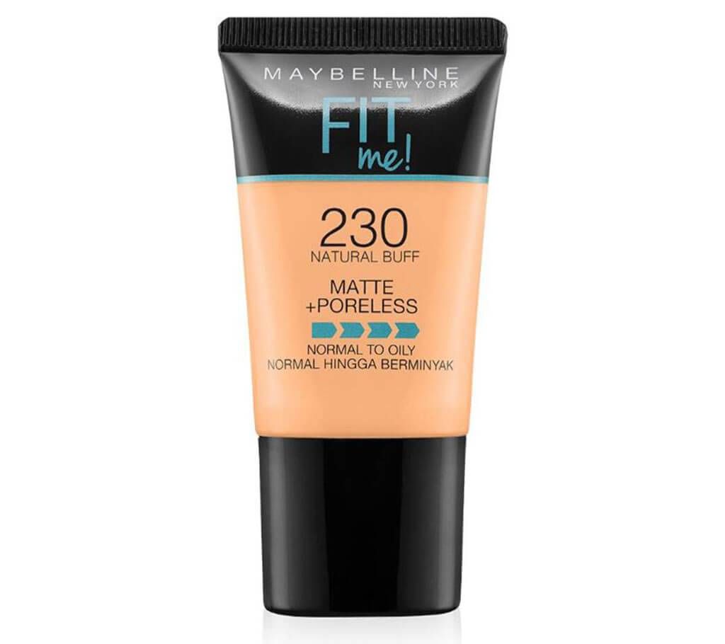 Maybelline New York Fit Me Matte+Poreless Liquid Foundation Tube- 230 Natural Buff- 30ml-USA 