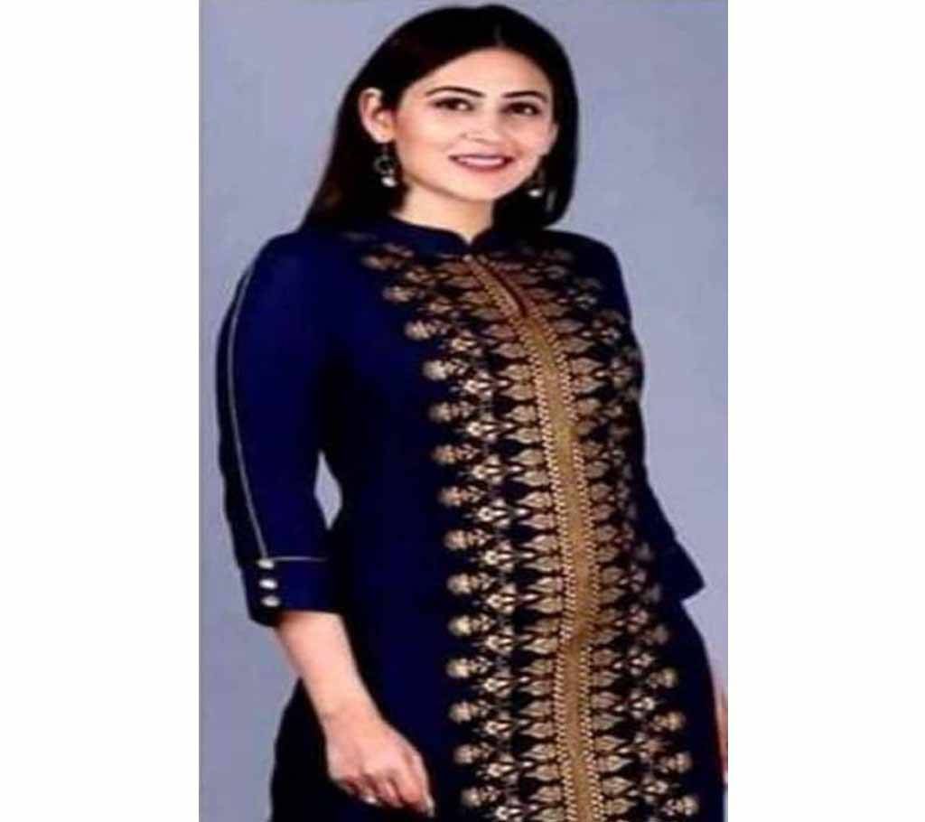   Unstitched Block Printed Cotton Salwar Kameez For Women-2pcs 
