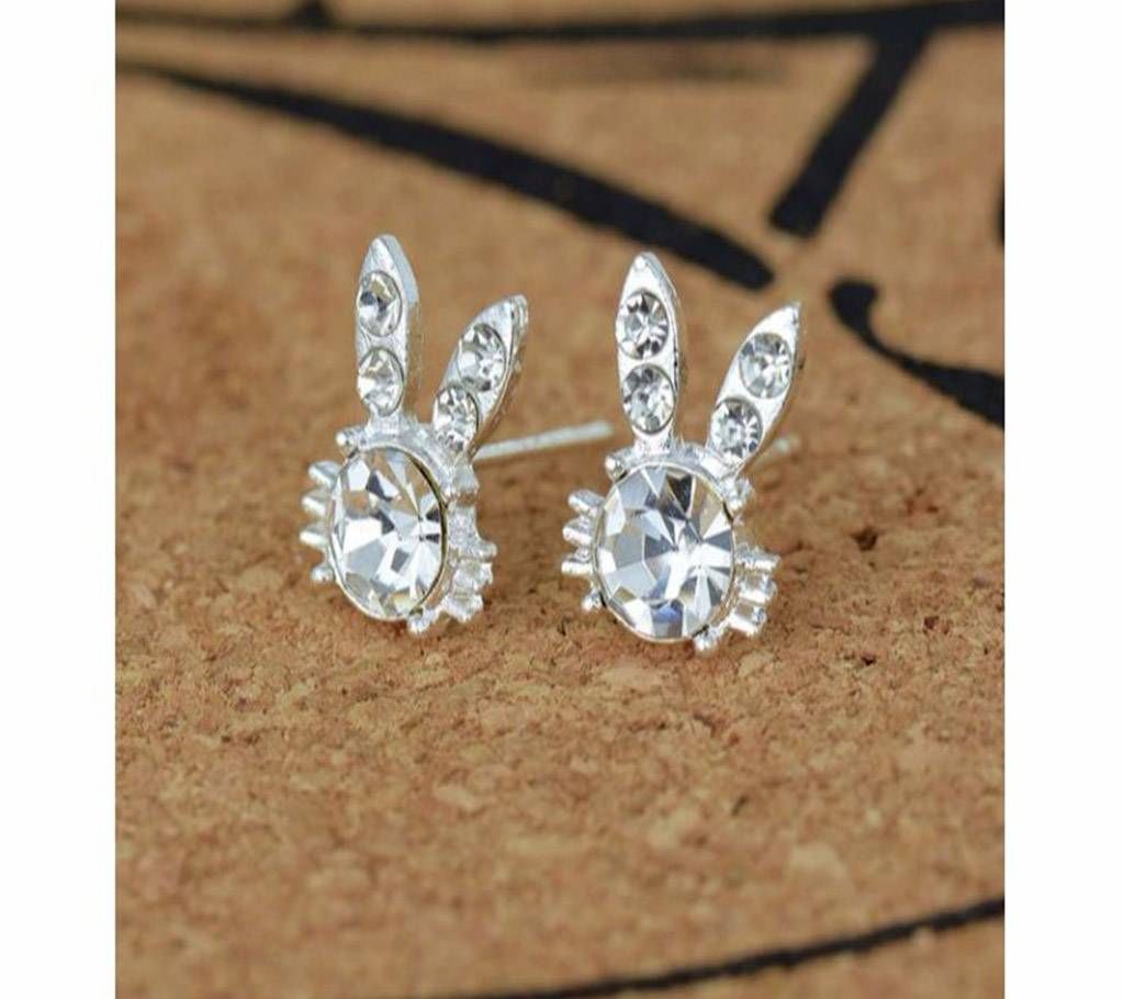 Crystal Rhinestone Bowknot Stud Earrings For Women