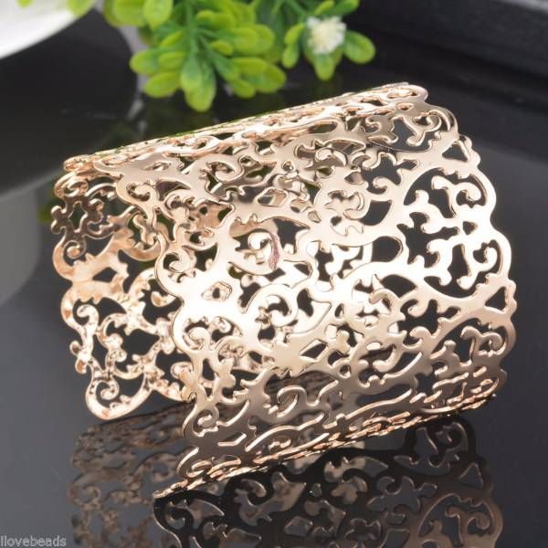 Hollow Heart Geometric Cuff Bangle
