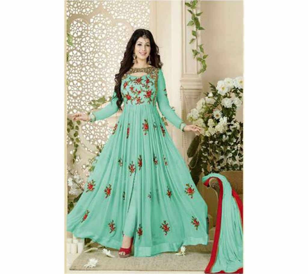 Indian Unstitched Soft Georgette Embroidery Three Pcs - Copy