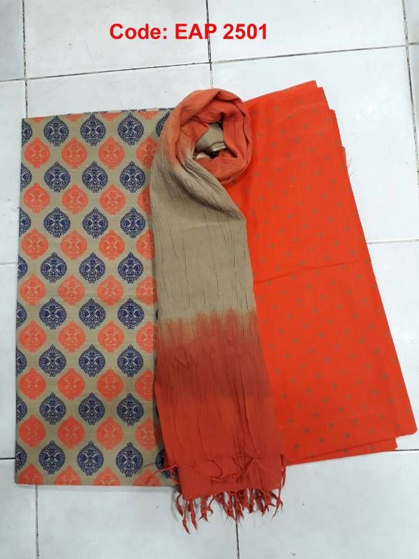 Printed Cotton Three Piece