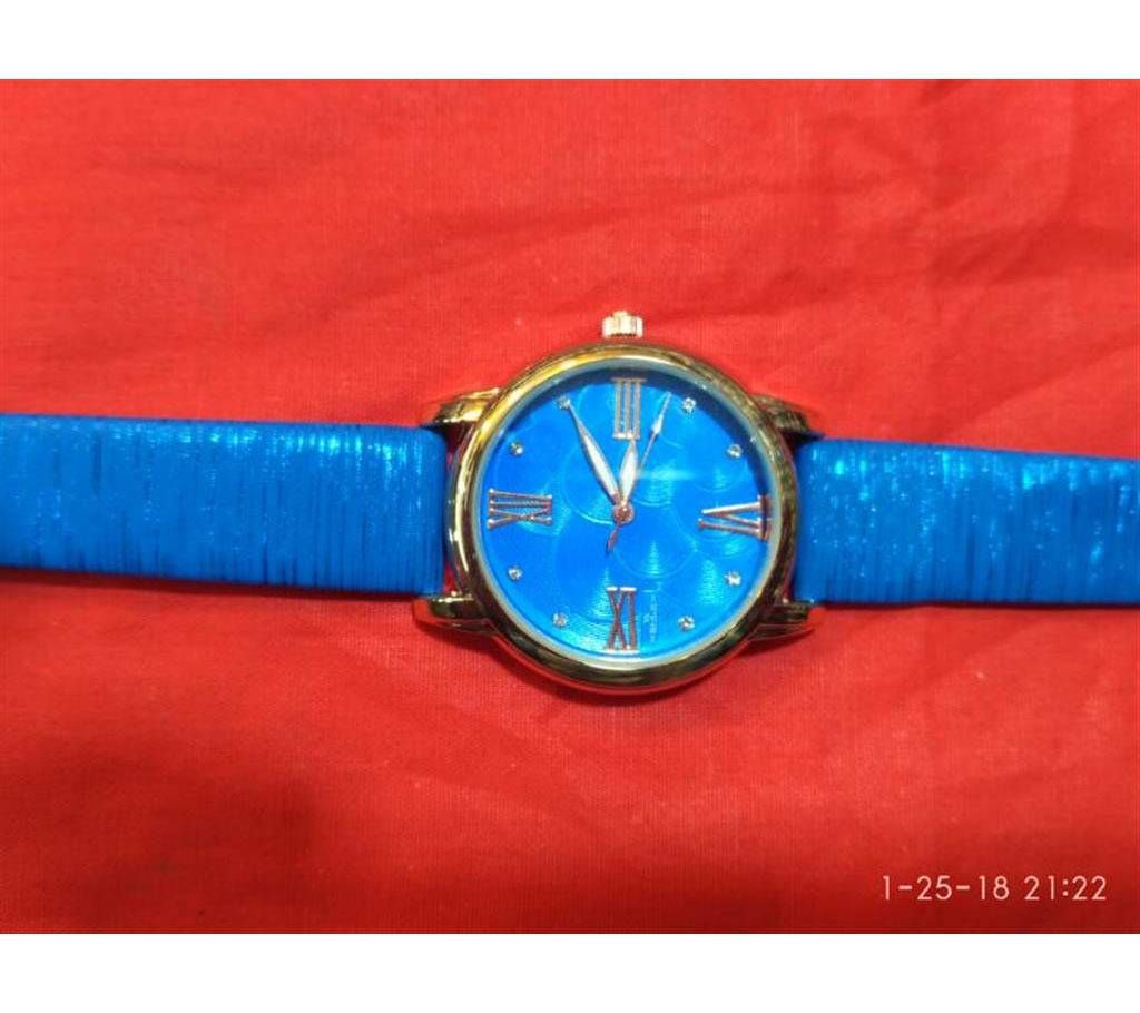 artificial leather wrist watch for women 