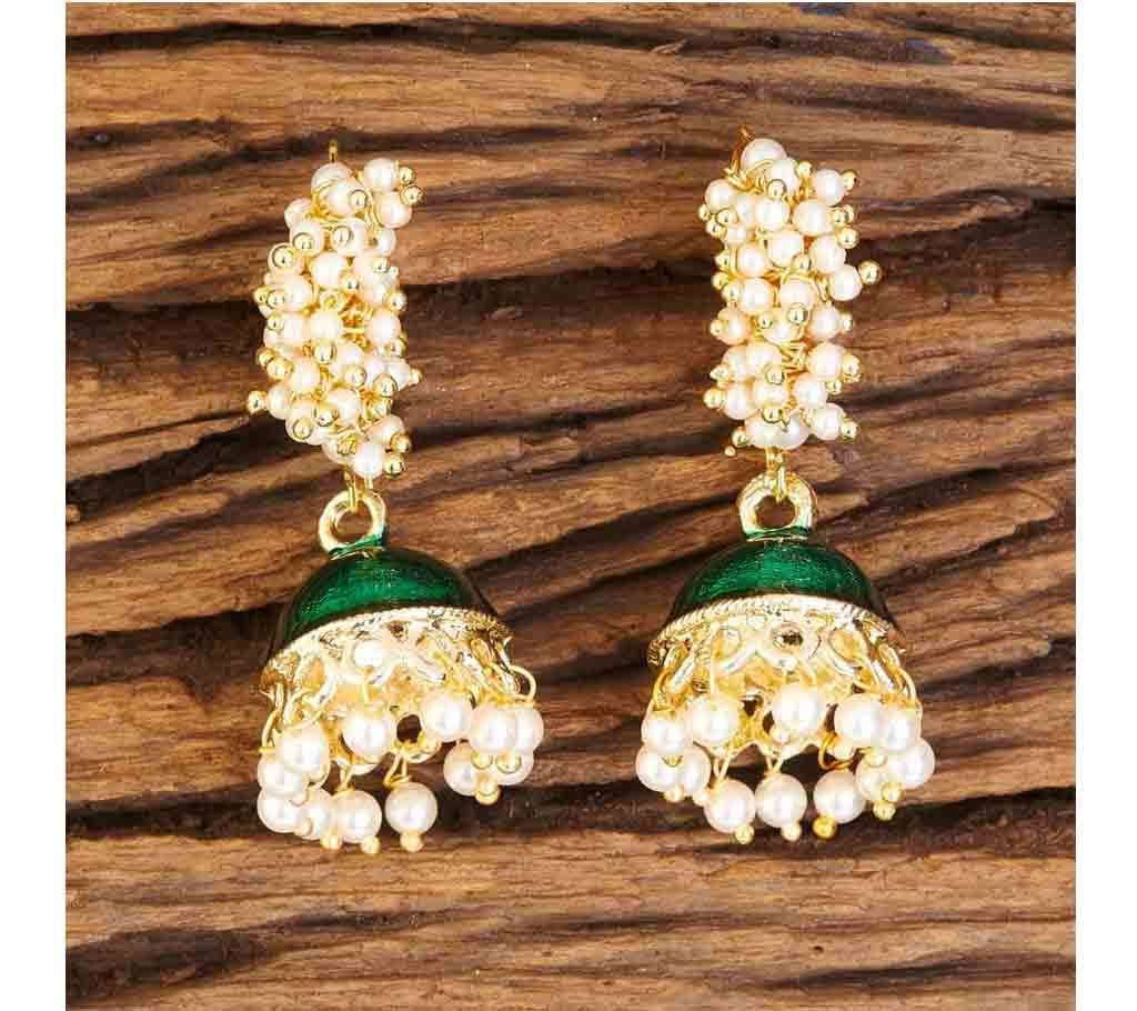 GOLD PLATED INDO WESTERN JHUMKI 8465 (by Pink Point - KJ8465)
