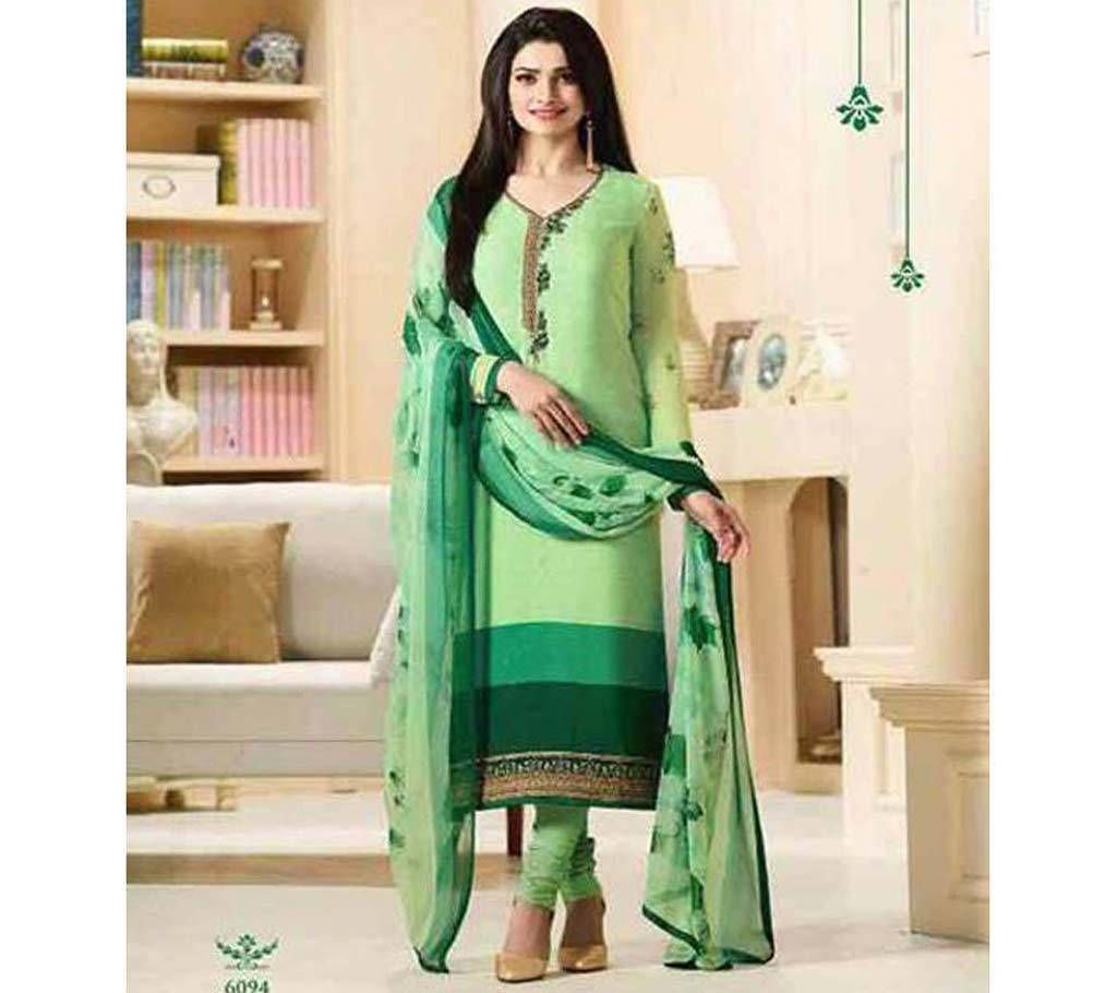 Indian Unstitched Silk Embroidery Three Piece (Copy)