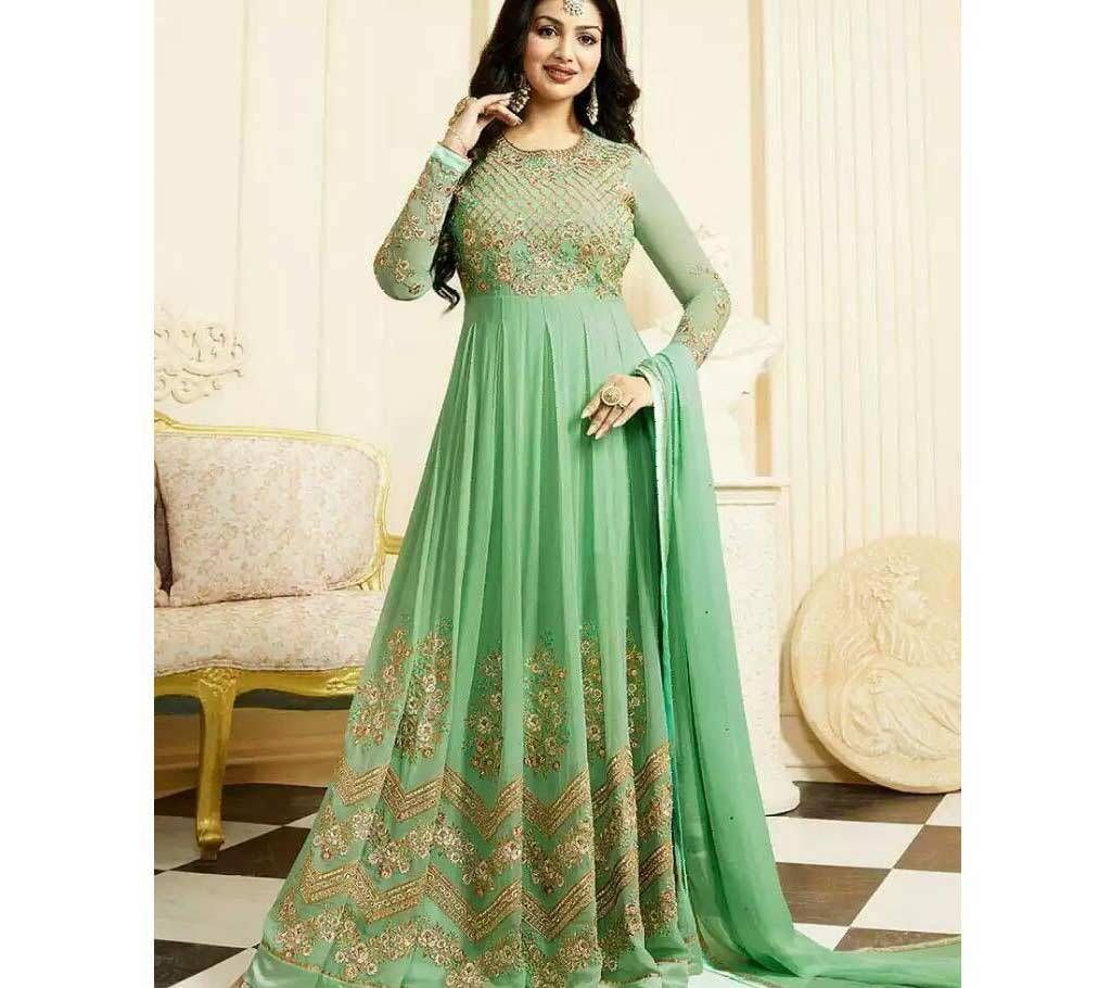 Semi Stitched Indian Georgette Embroidery Three pcs (Copy)