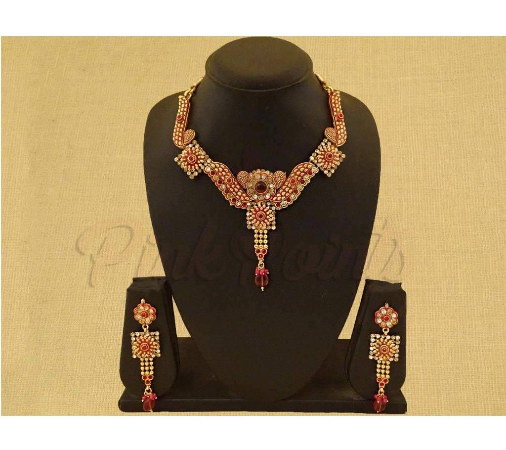 Side Chokor Shape Center Base Necklace (by Pink Point - NS-3635-70)