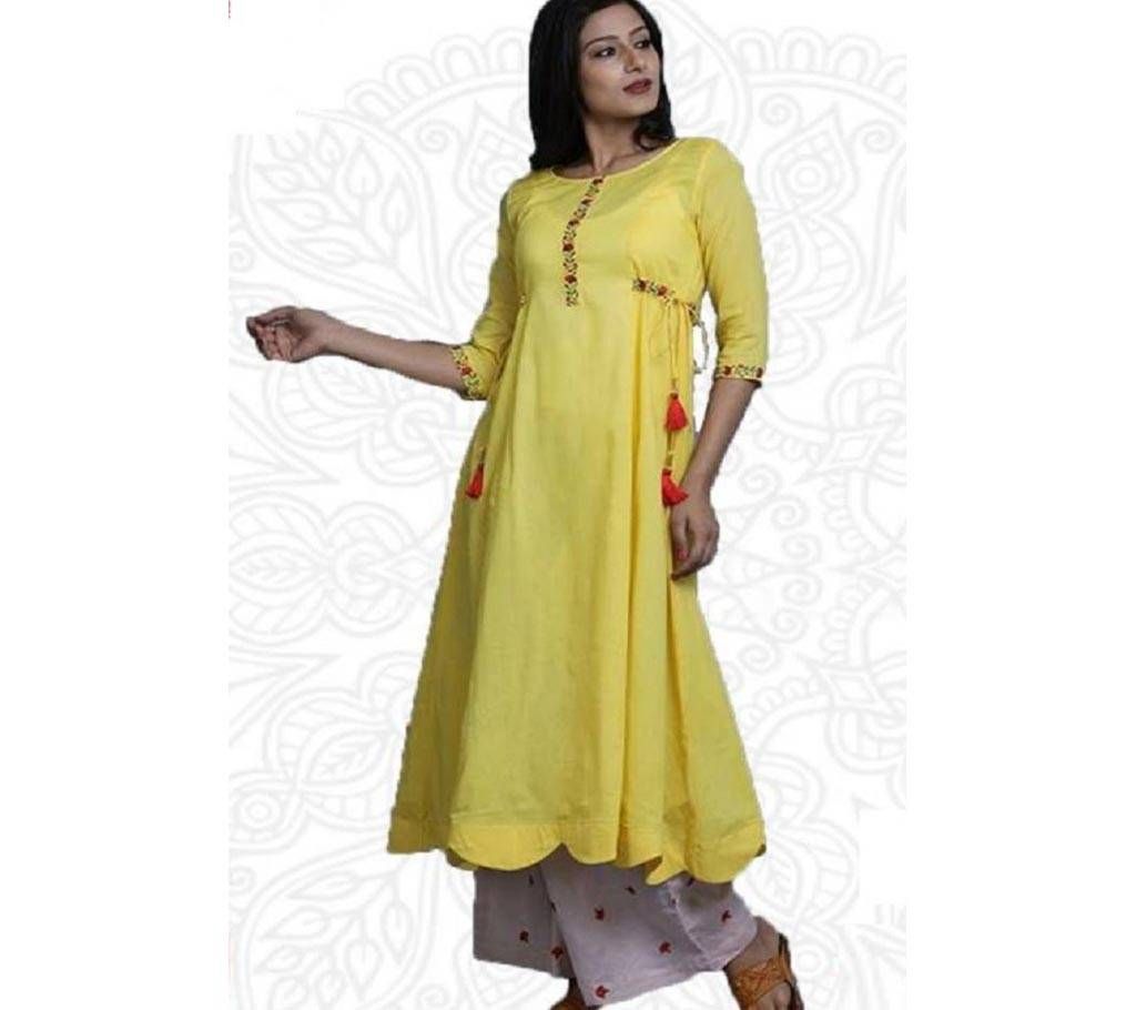 Fully Stitched China Linen Two Pieces Dress 