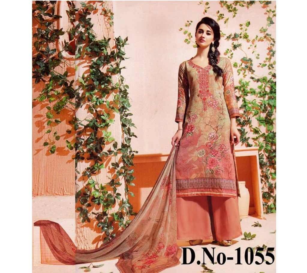 Silk TRENDZ Unstitched  Embroidery Party Wear Suit (Copy)