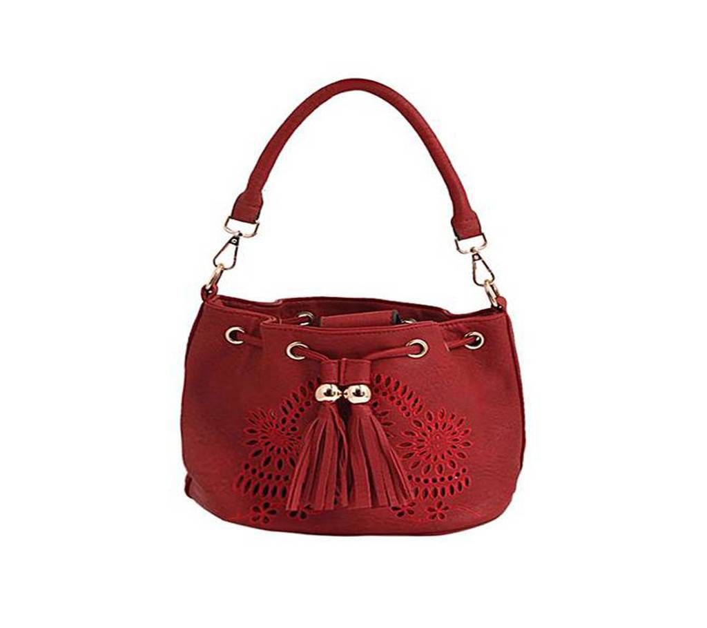 Dark Red PU Leather Shoulder Bag For Women