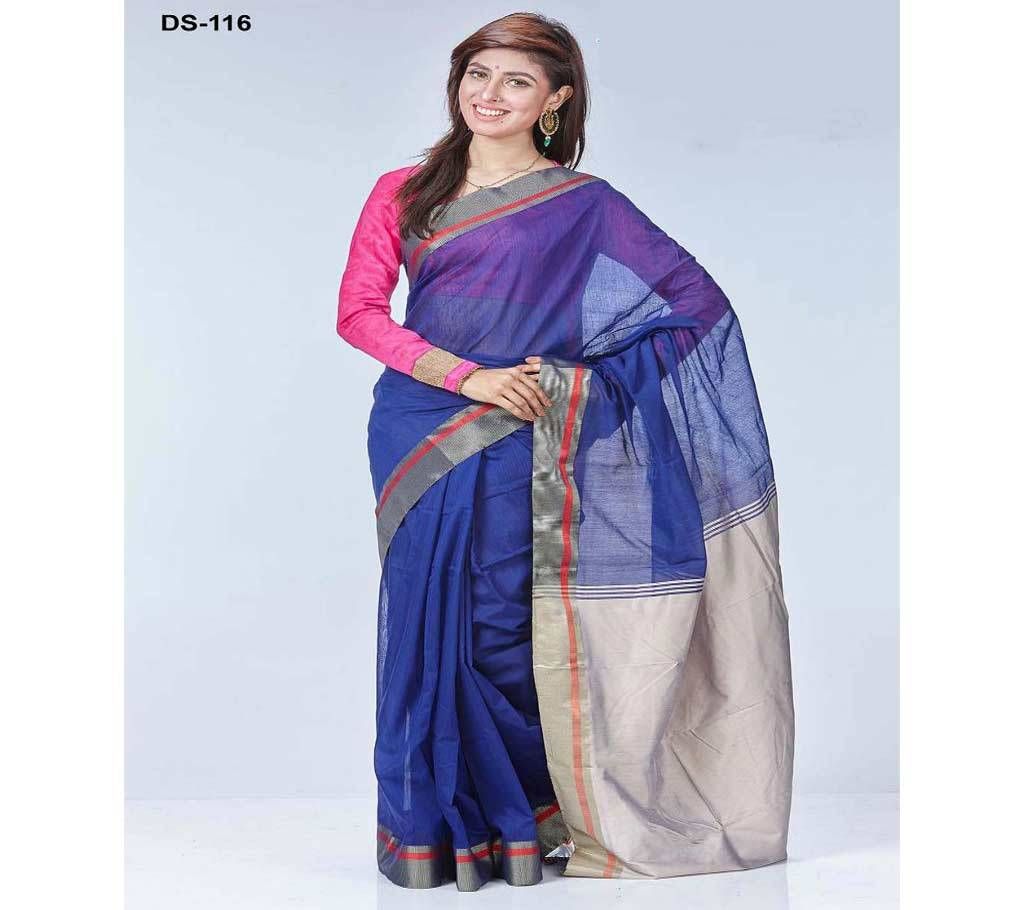 Blue Cotton Sharee with Blouse Piece